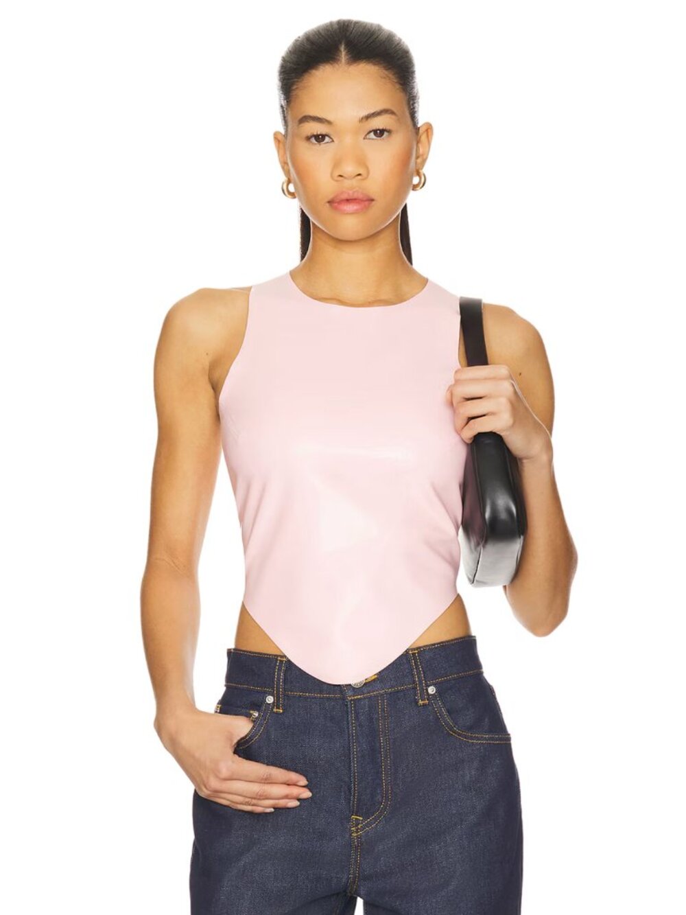 Miaou Jinx Tank Top in Candy Light Pink Latex Medium M